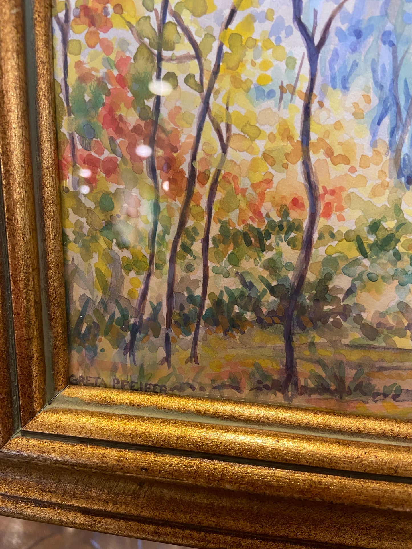 Greta Pfeiffer "Autumn Gold" Watercolor Trees (5AK5KP)