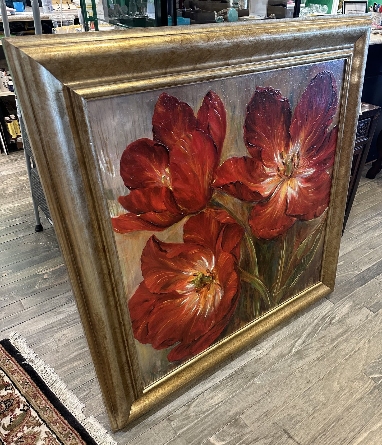 Ethan Allen "Flamenco Reds" Framed Art (E3T17W)