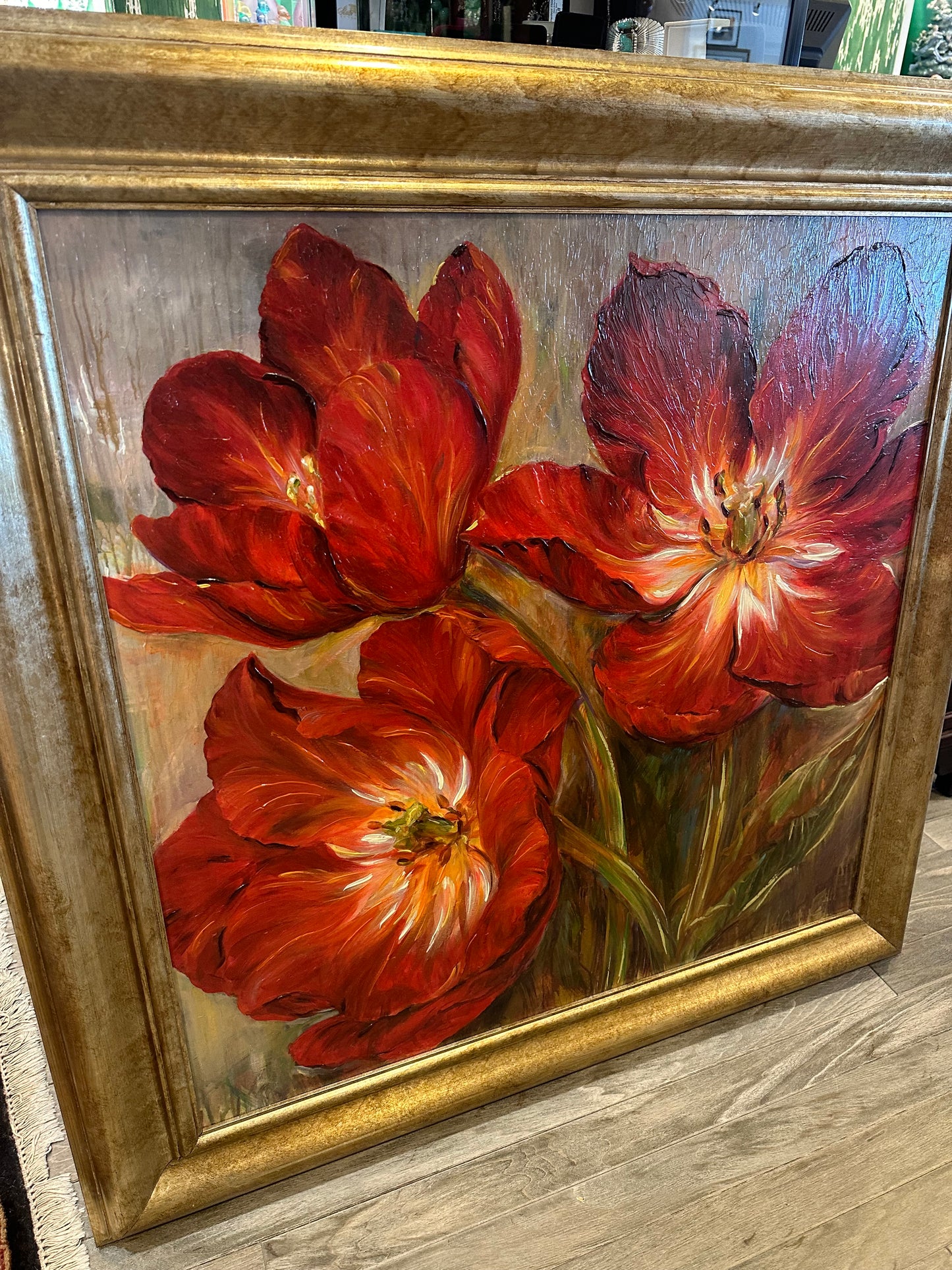 Ethan Allen "Flamenco Reds" Framed Art (E3T17W)