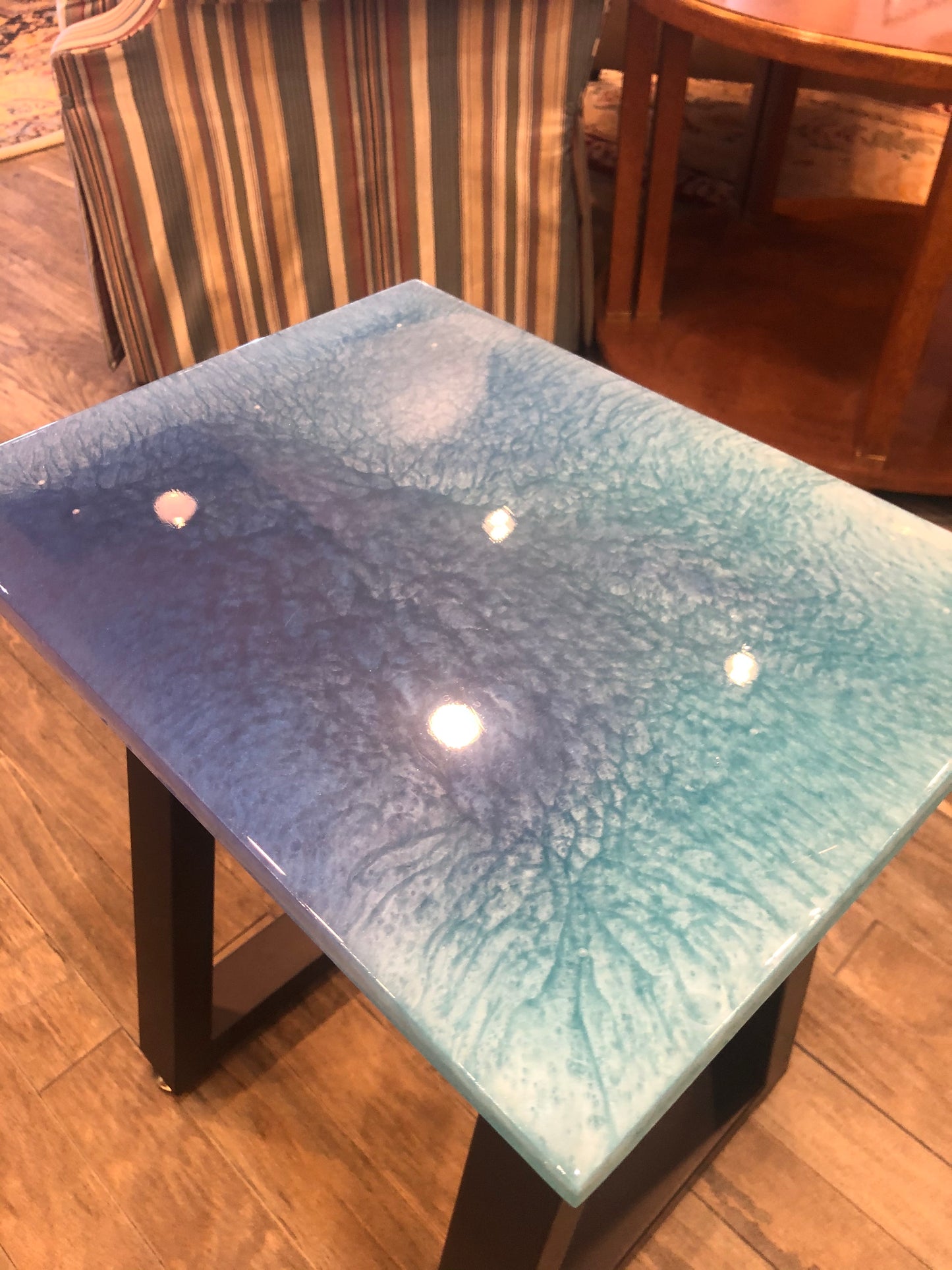 Blue Resin Stool/Table (23987)