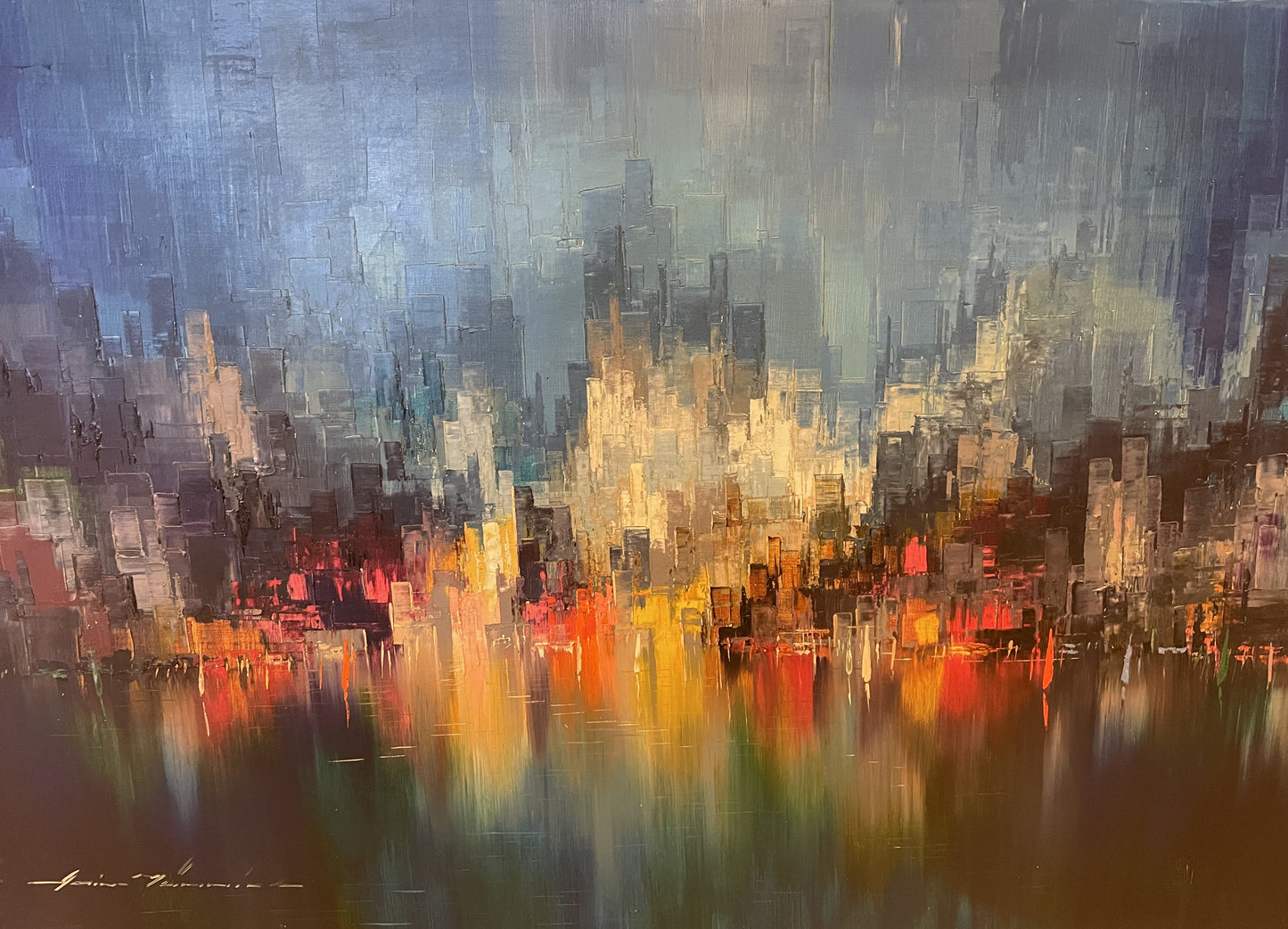 Heinz Munnich Cityscape on Canvas (9Z82FD)