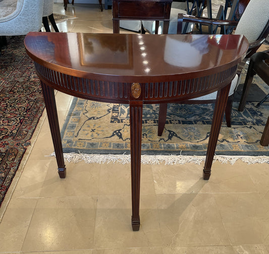 Mahogany Demilune Table AS IS (HWAVHX)