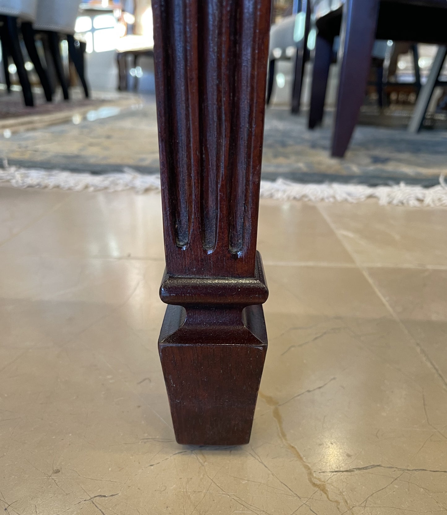 Mahogany Demilune Table AS IS (HWAVHX)