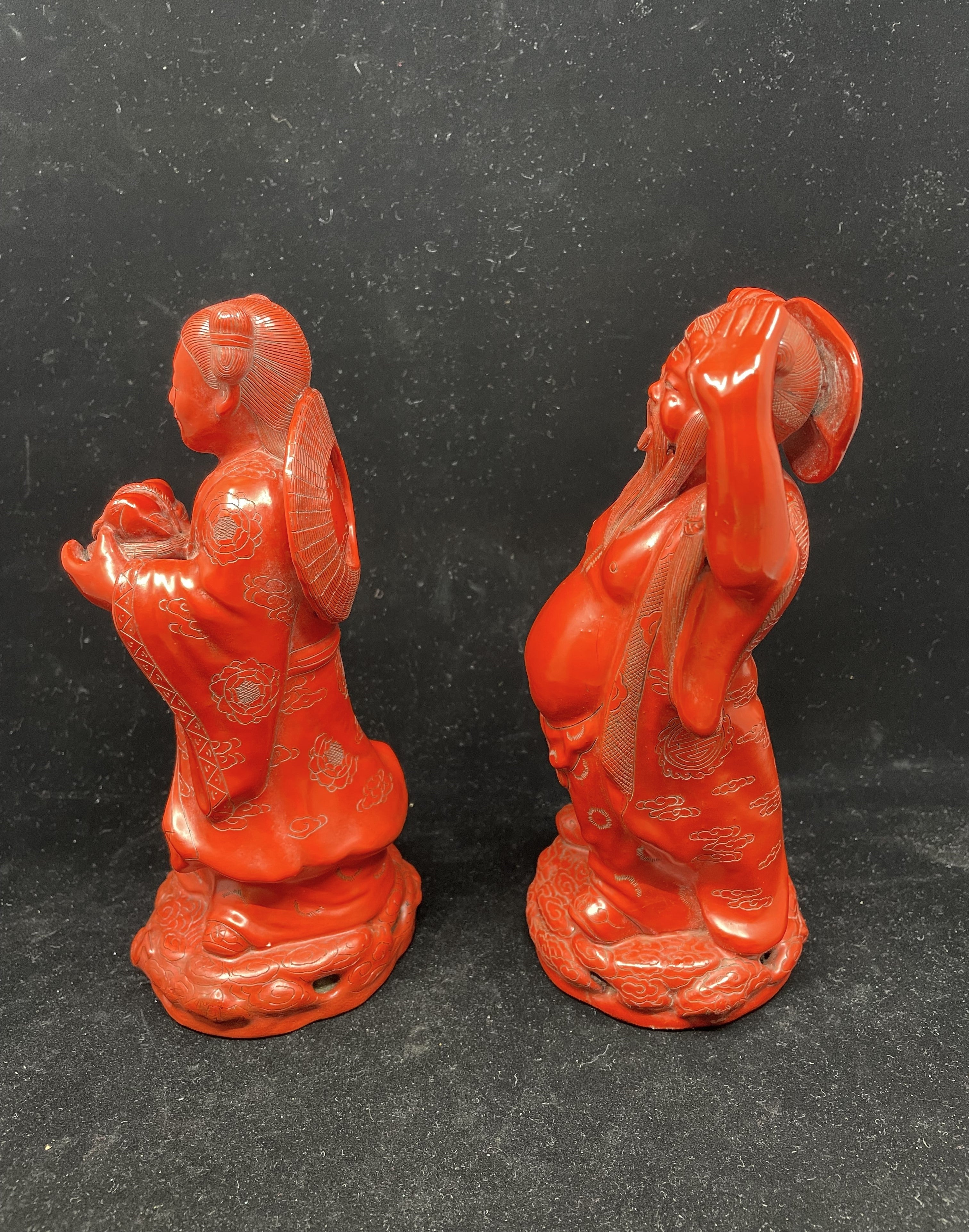 Jewelry box with jewelry store Red Cinnabar Buddha Statue Figurine