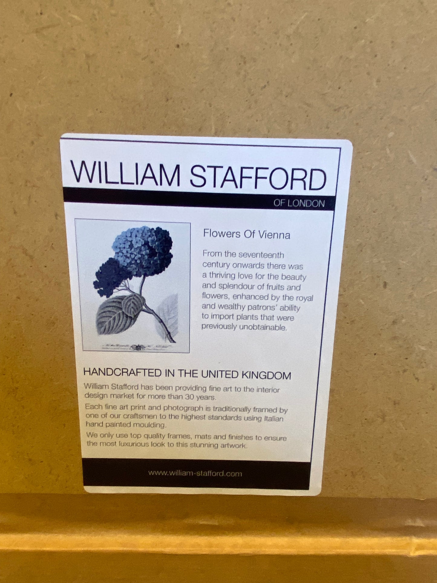 William Stafford "Flowers of Vienna" Artwork Small Pair (783LTS)