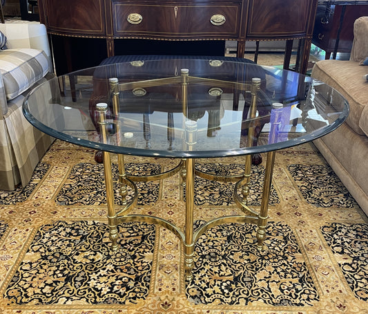 Glass and Brass Coffee Table (9X8QEC)