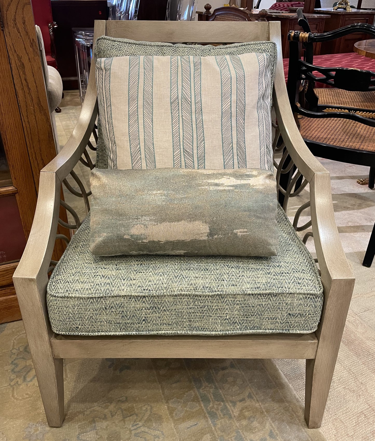 Walter E. Smithe "Ellis" Fretwork Accent Chair (Two Available) (959CHP)