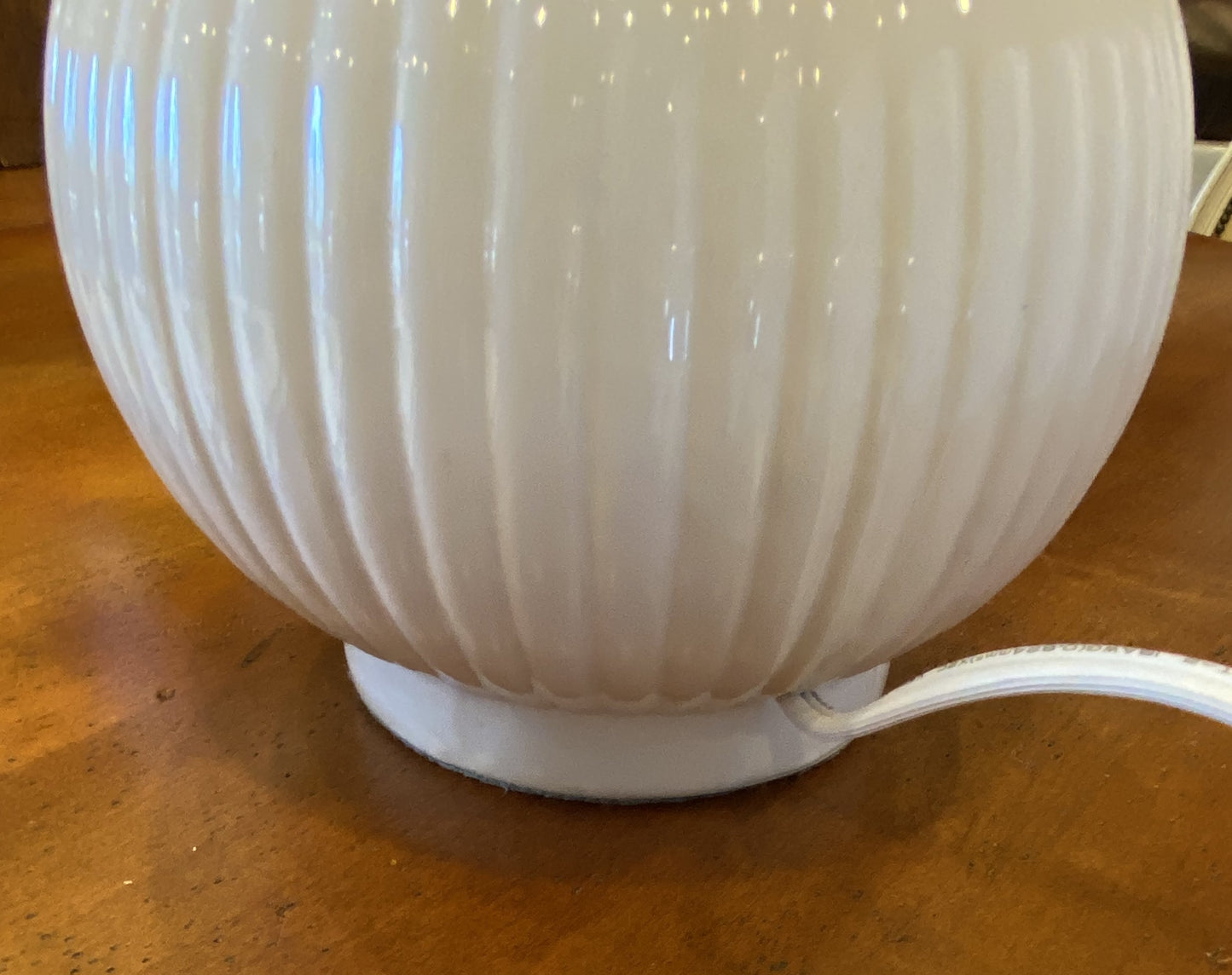 Crate and Barrel White Ceramic Lamp Pair (8H42WA)