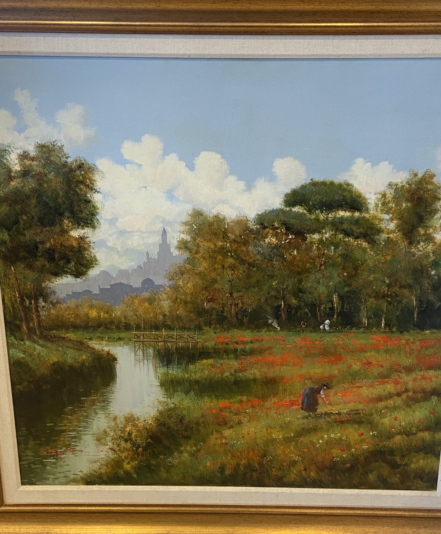 Oil on Canvas Woman in the Poppies (R7N9NJ)