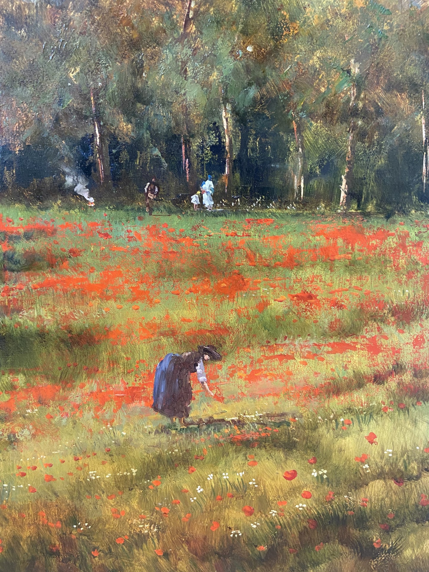 Oil on Canvas Woman in the Poppies (R7N9NJ)