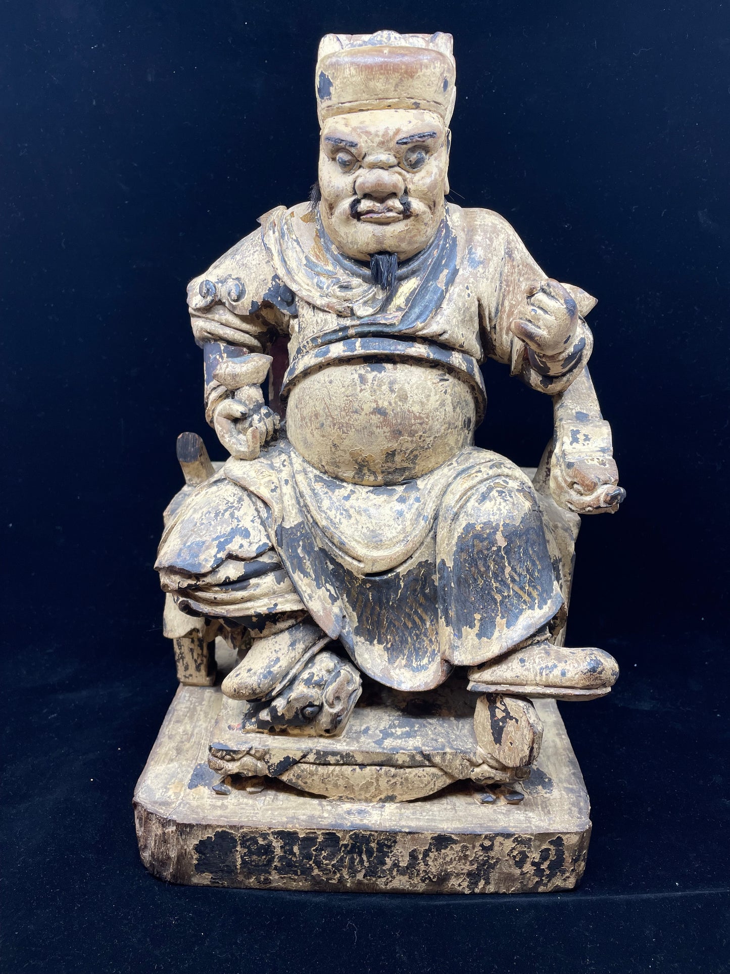 Antique Chinese Seated Warrior AS IS (J3BG93)