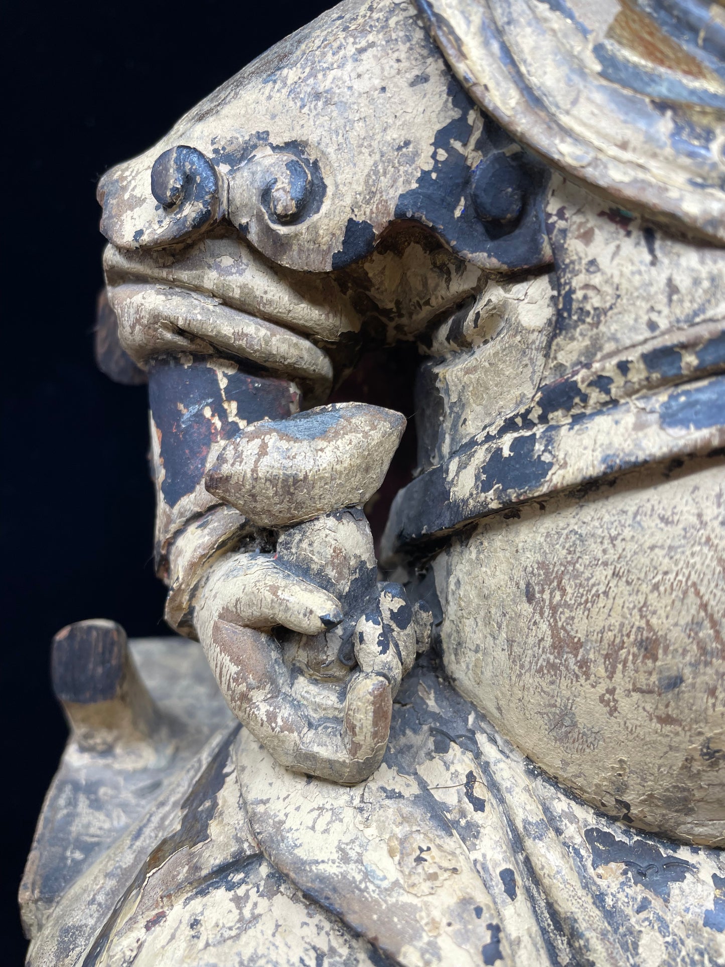 Antique Chinese Seated Warrior AS IS (J3BG93)