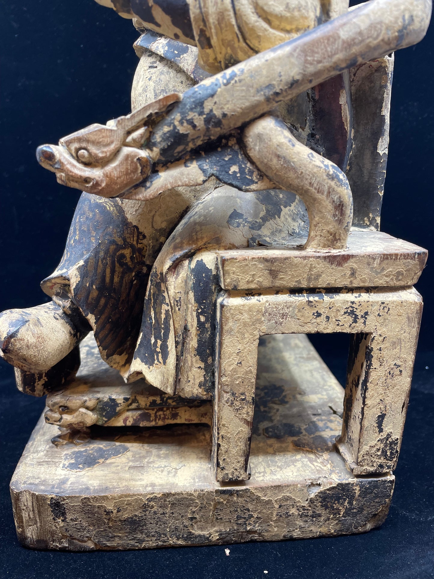 Antique Chinese Seated Warrior AS IS (J3BG93)