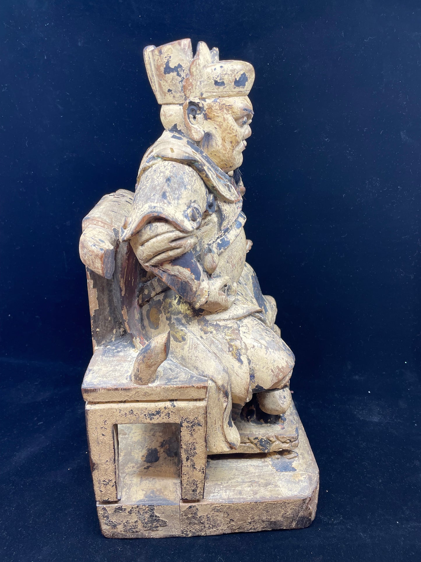 Antique Chinese Seated Warrior AS IS (J3BG93)