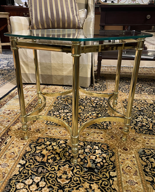 Glass and Brass End Table (ZFW1GN)