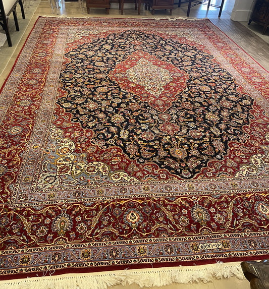 Fine Kork Kashan Jewel Tone Rug (3S2AKX)