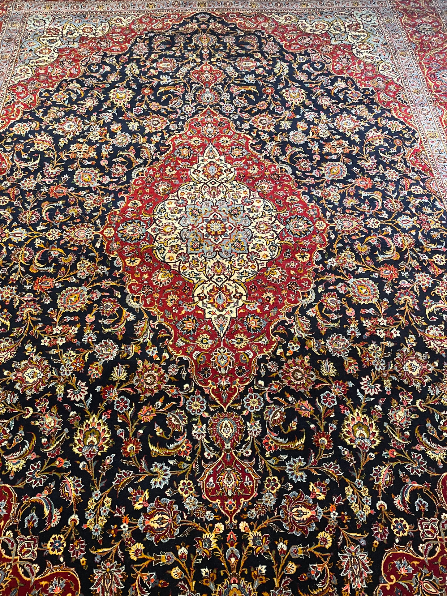 Fine Kork Kashan Jewel Tone Rug (3S2AKX)