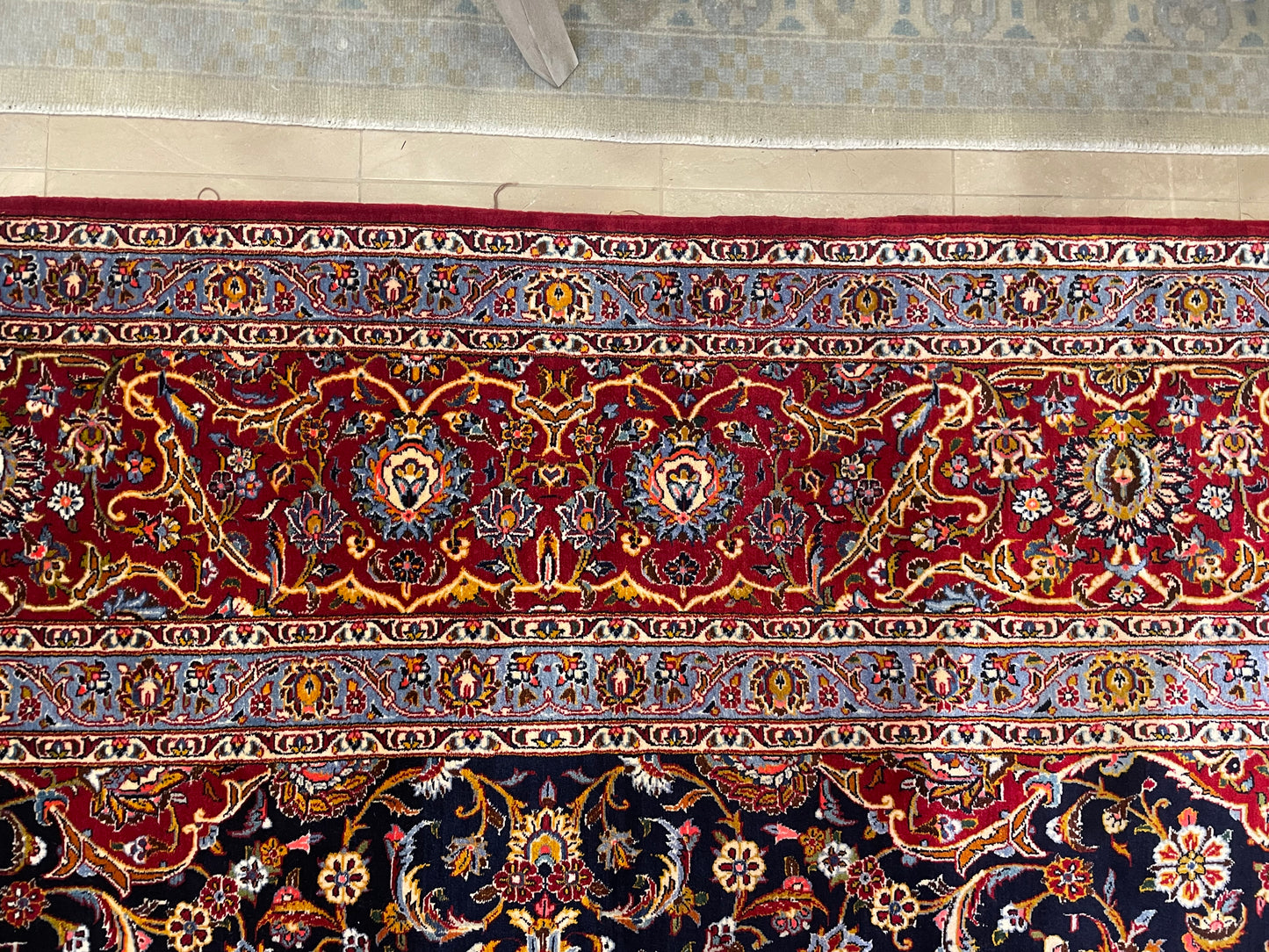 Fine Kork Kashan Jewel Tone Rug (3S2AKX)