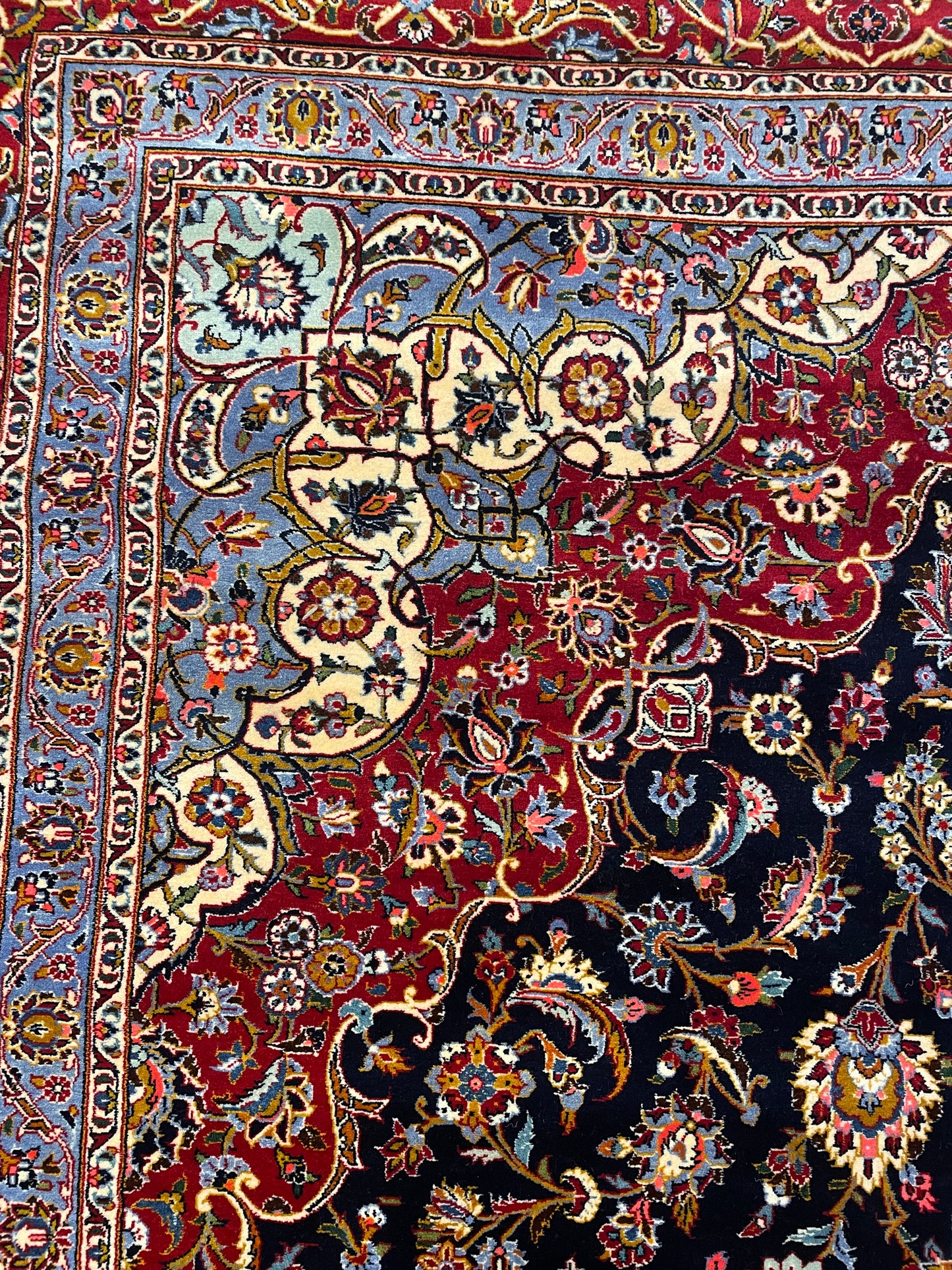 Fine Kork Kashan Jewel Tone Rug (3S2AKX)