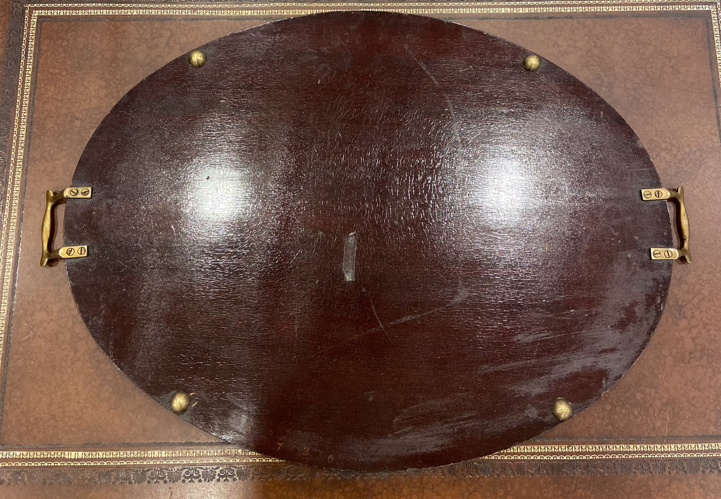 Wooden Tray with Gallery Inlay AS IS (8ATB43)