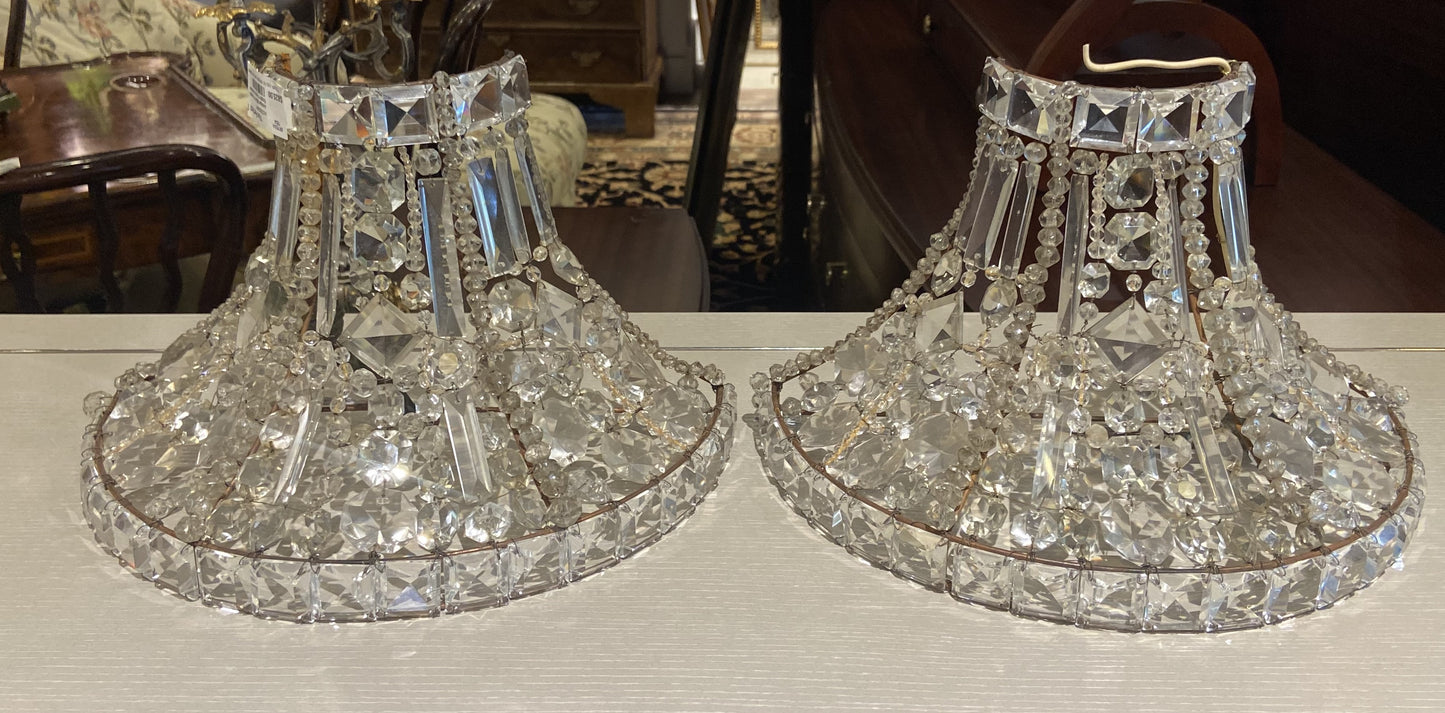 Pair of French Empire Crystal Sconces (6R7E9A)