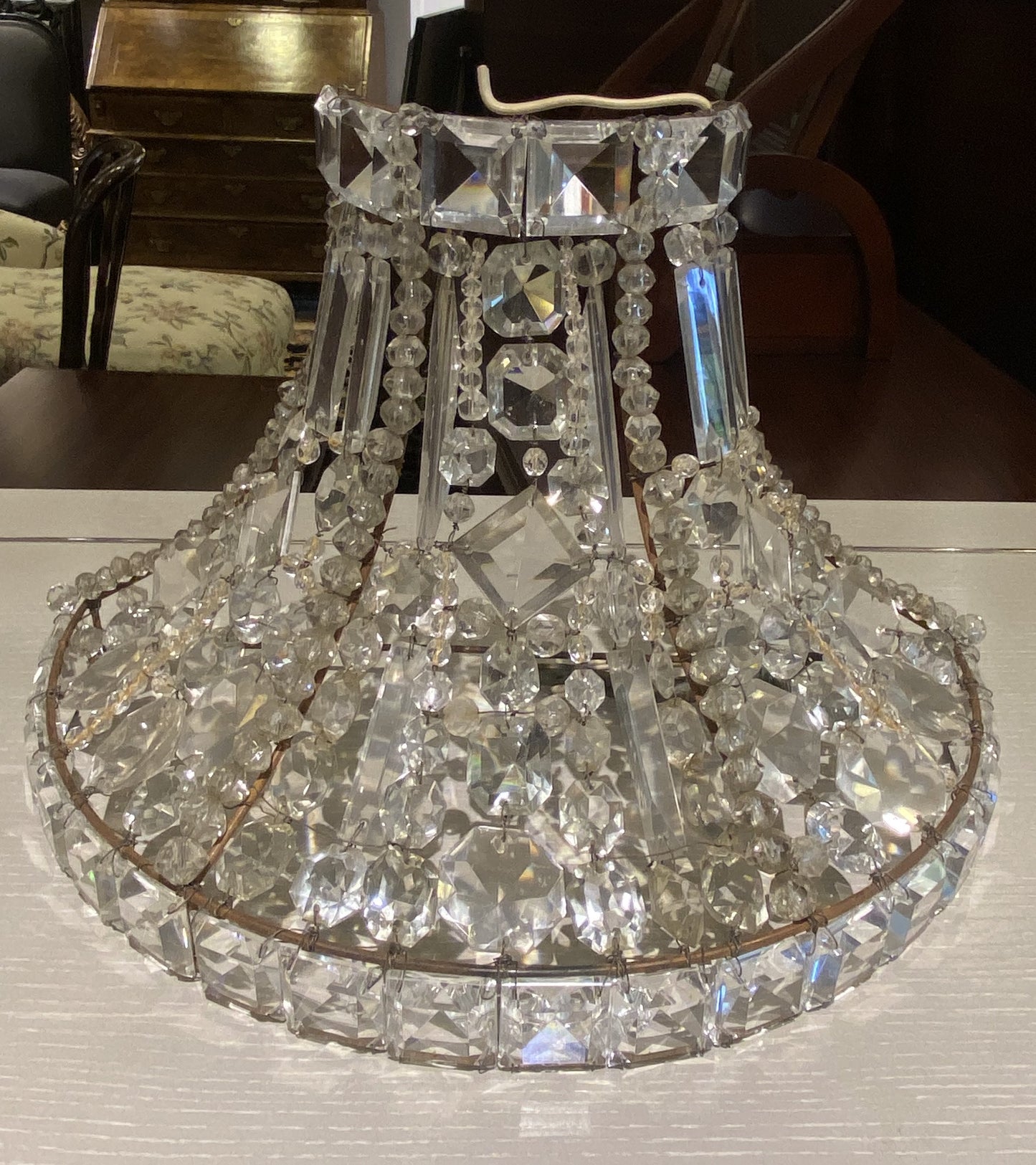 Pair of French Empire Crystal Sconces (6R7E9A)