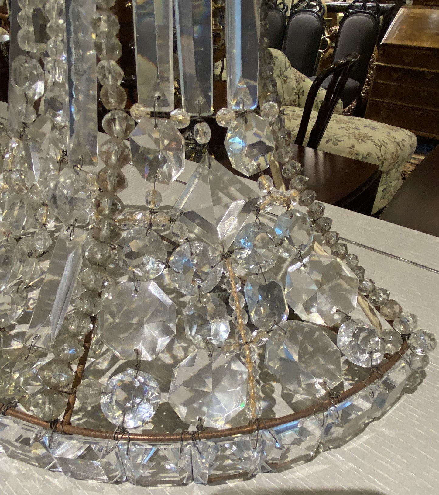 Pair of French Empire Crystal Sconces (6R7E9A)