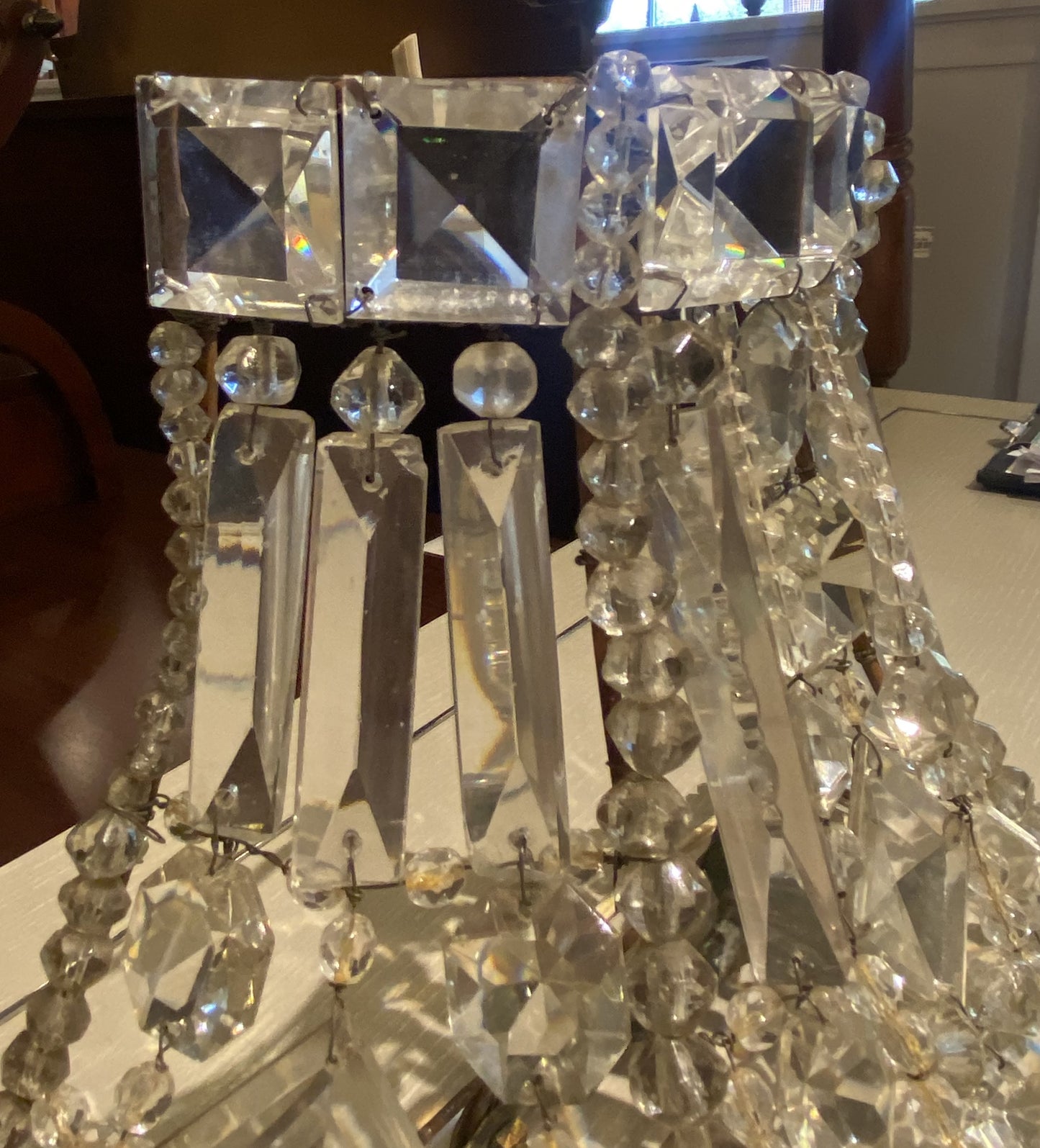 Pair of French Empire Crystal Sconces (6R7E9A)