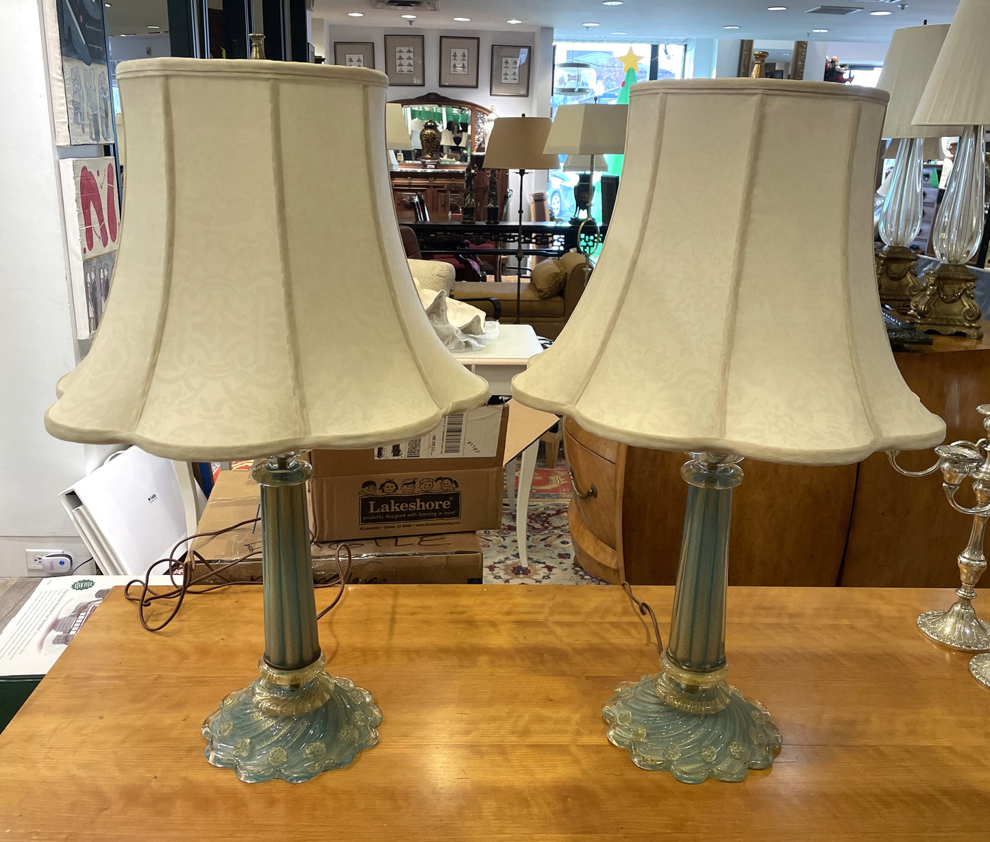 Pair Barovier Venetian Table Lamps (TY31BK)