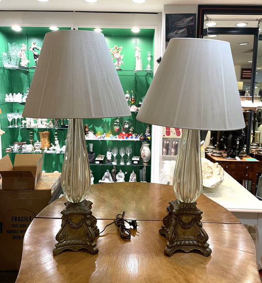 Pair of Venetian and Bronze Table Lamps (CUK3RN)