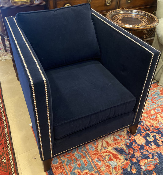 Mitchell Gold Navy Velvet Club Chair (3X6J8B)