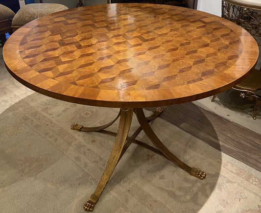 Hollywood Regency Parquet Center Table (GZWRFD)