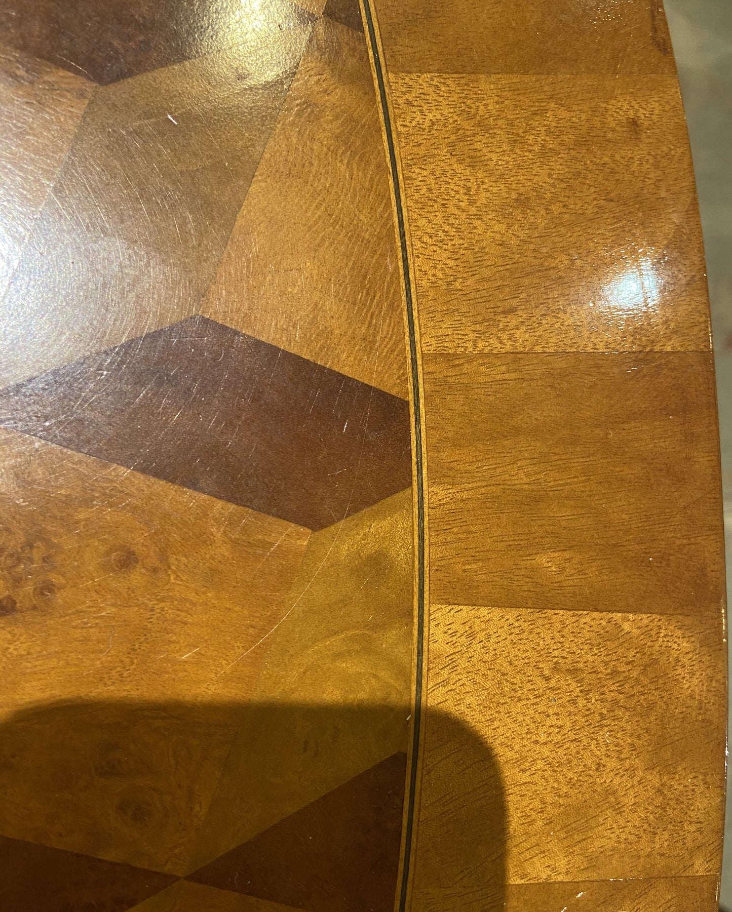 Hollywood Regency Parquet Center Table (GZWRFD)