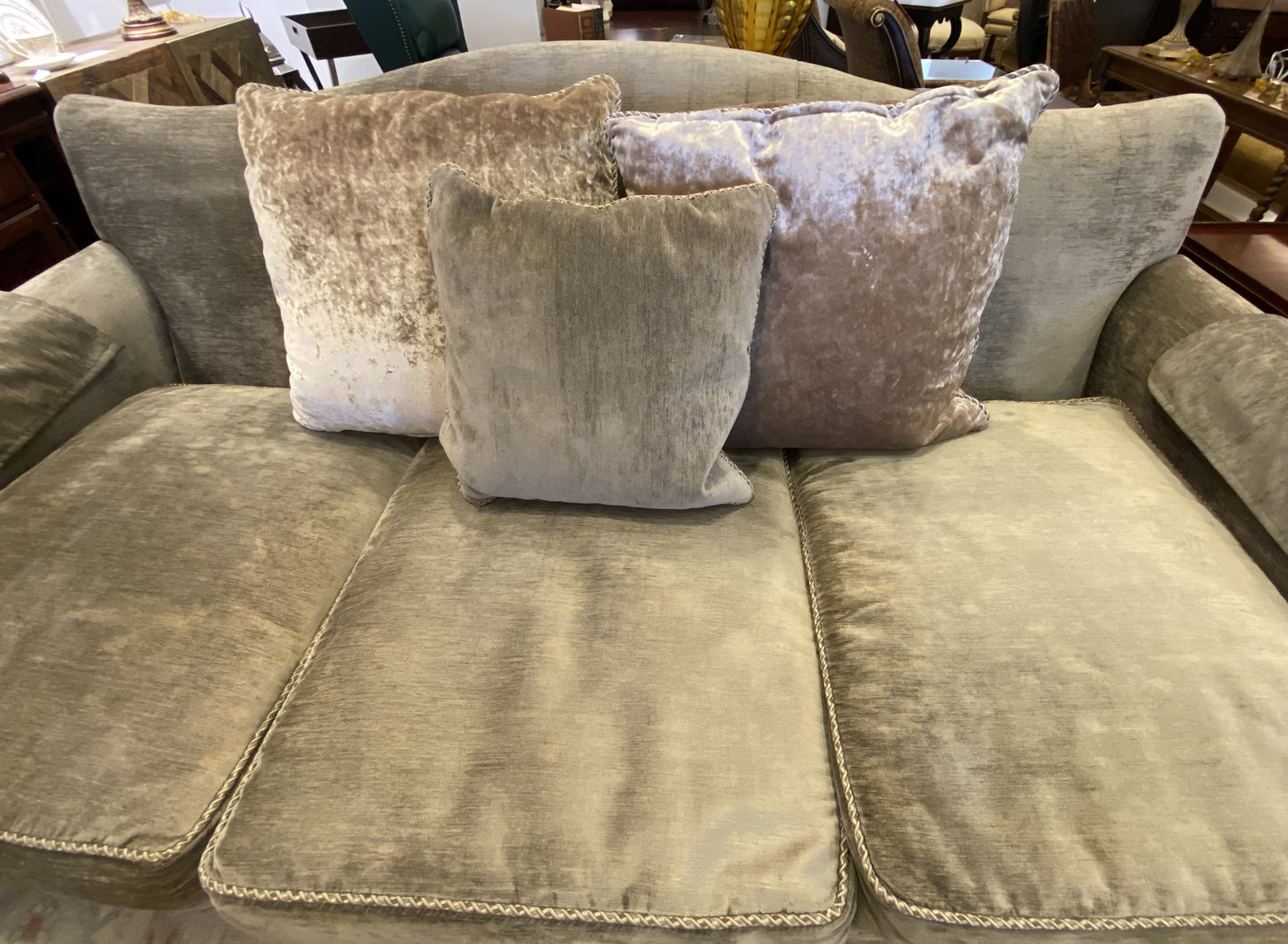 Henredon Velvet Sage Sofa AS IS (995S4L)