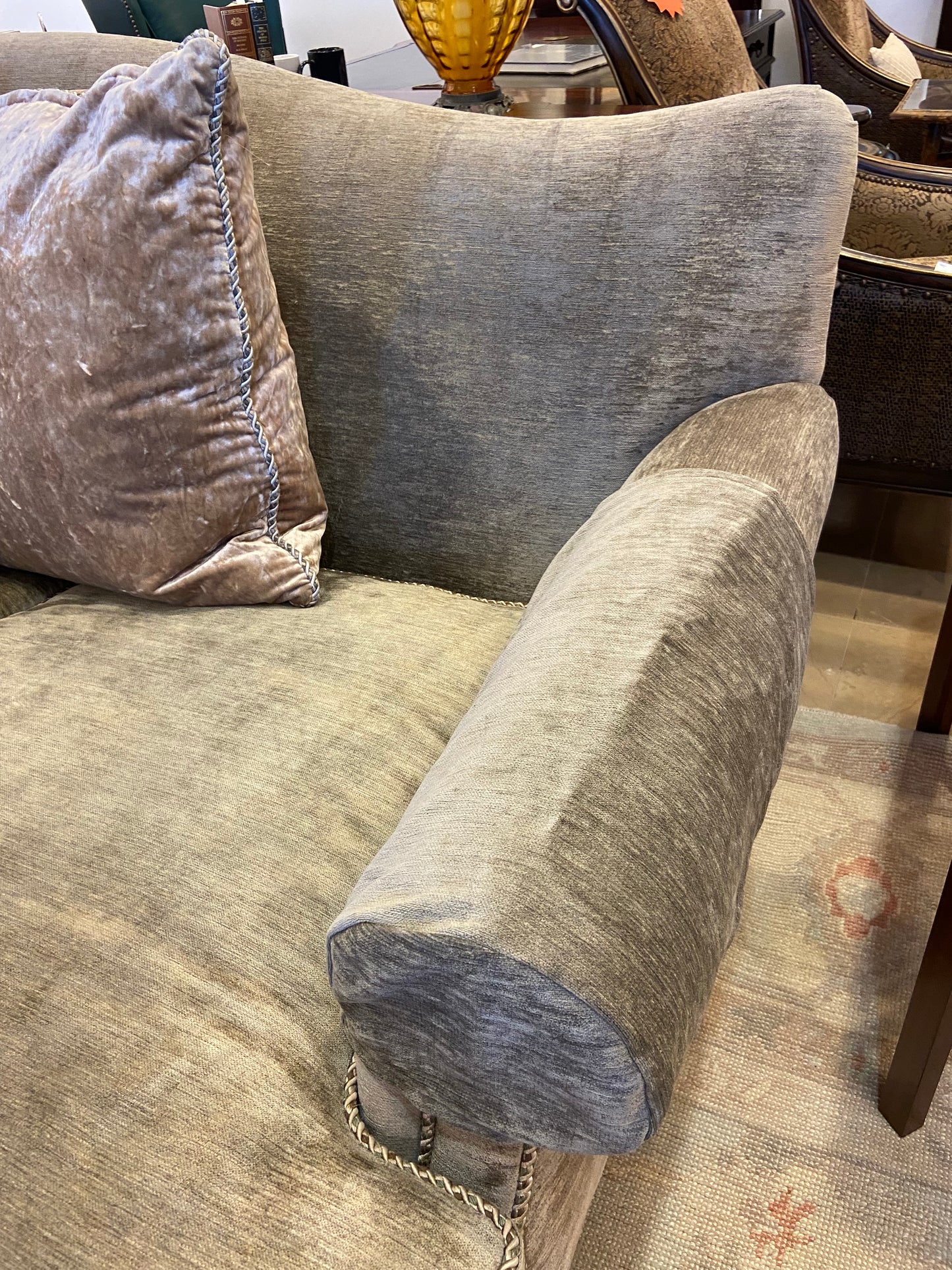 Henredon Velvet Sage Sofa AS IS (995S4L)