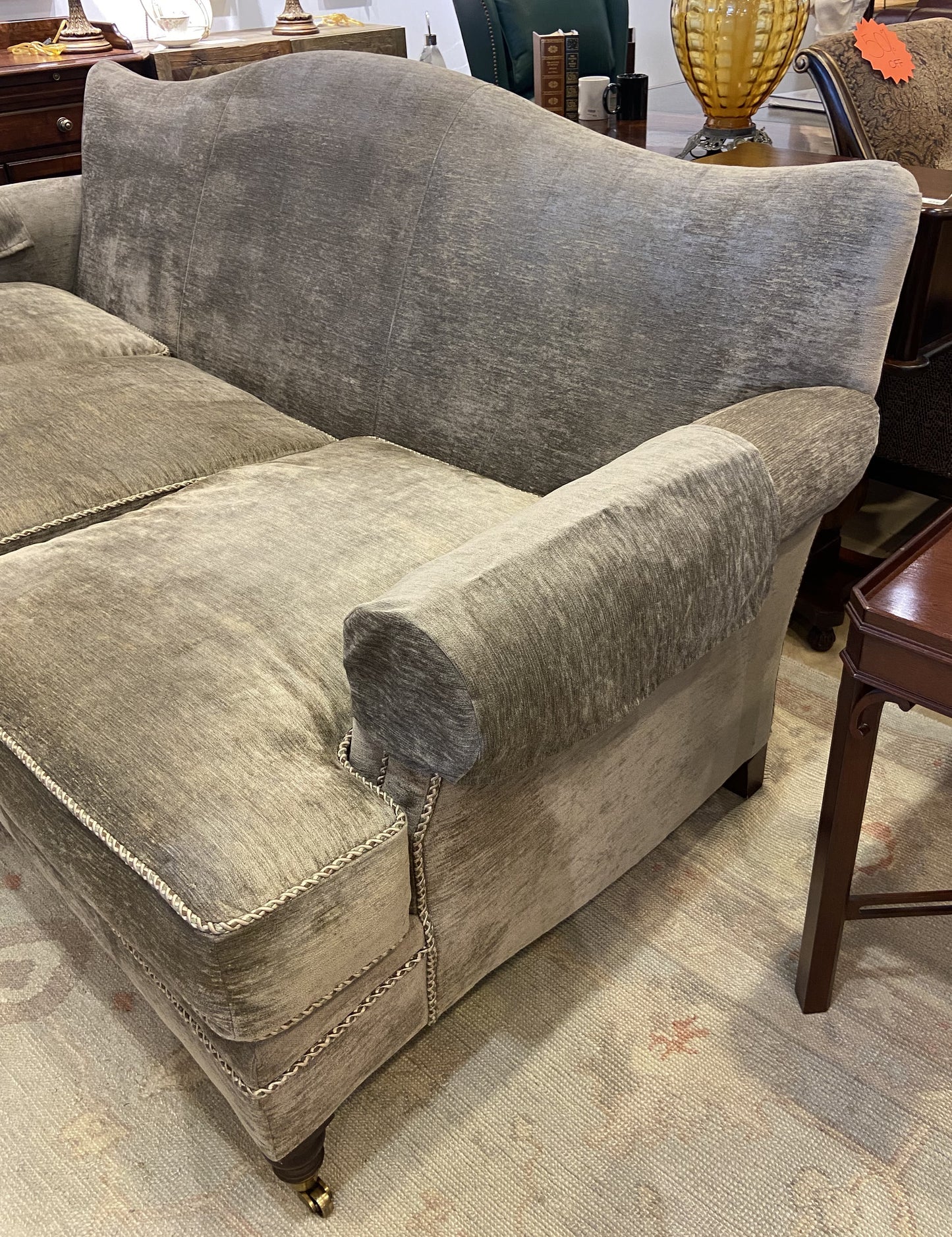 Henredon Velvet Sage Sofa AS IS (995S4L)