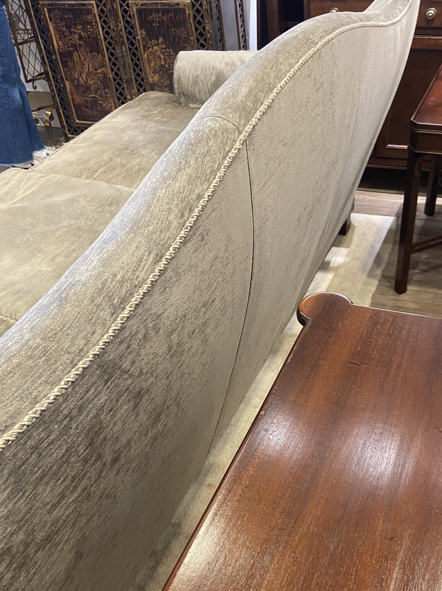 Henredon Velvet Sage Sofa AS IS (995S4L)