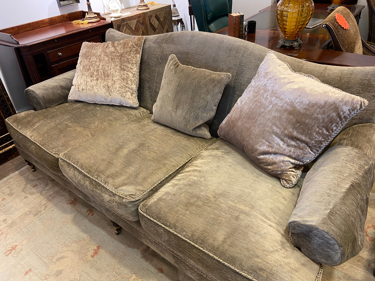 Henredon Velvet Sage Sofa AS IS (995S4L)