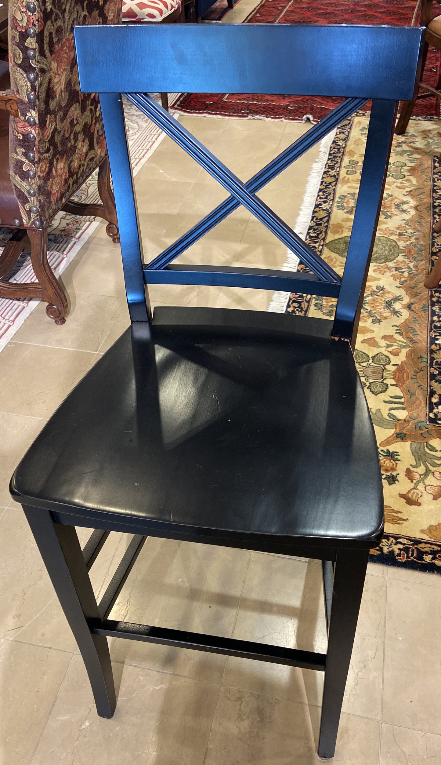 Pair of Black Barstool Chairs (63UJQ2)