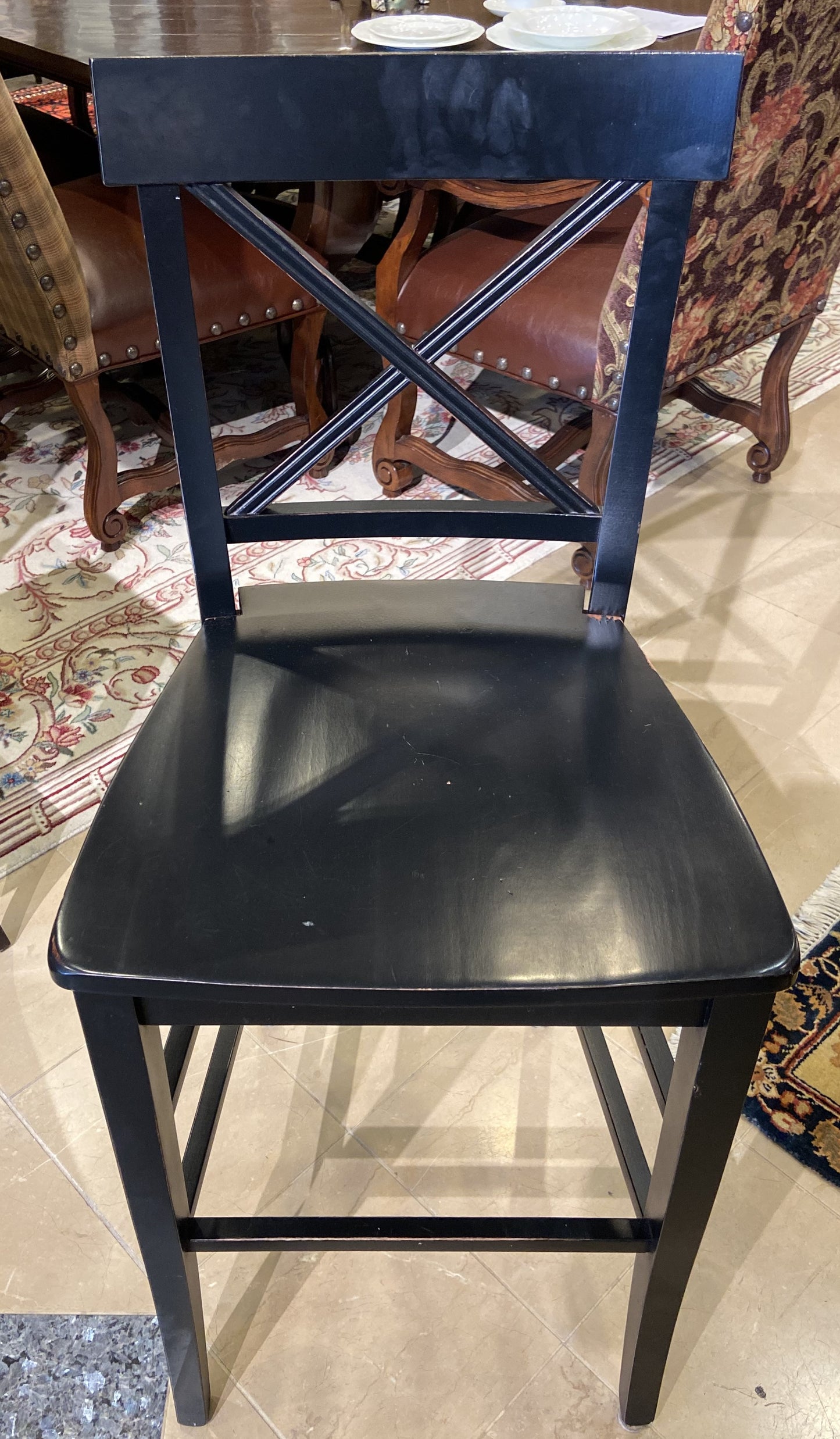 Pair of Black Barstool Chairs (63UJQ2)