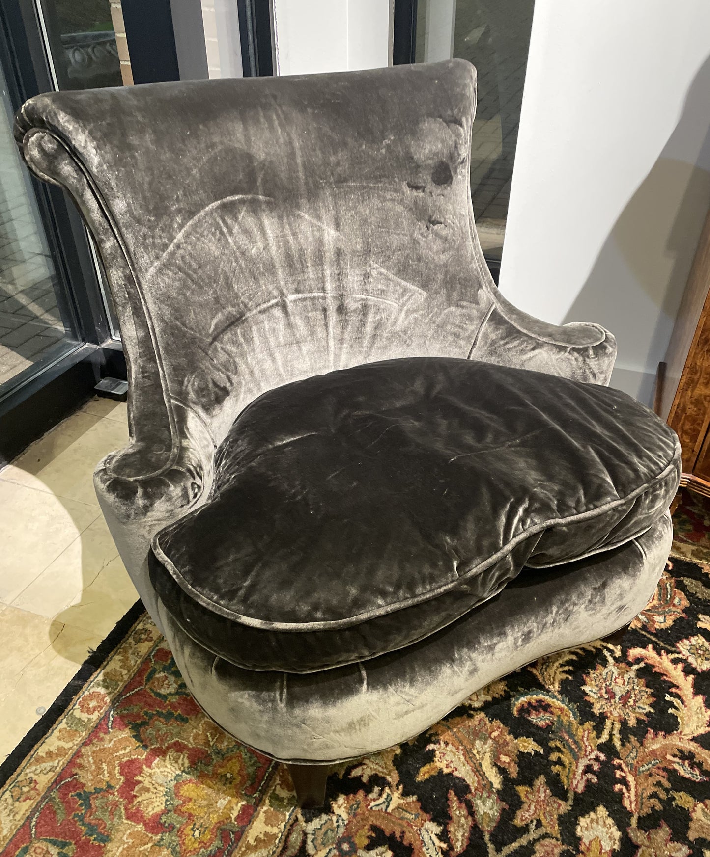 Custom Mohair Slipper Chair (3DX35P)