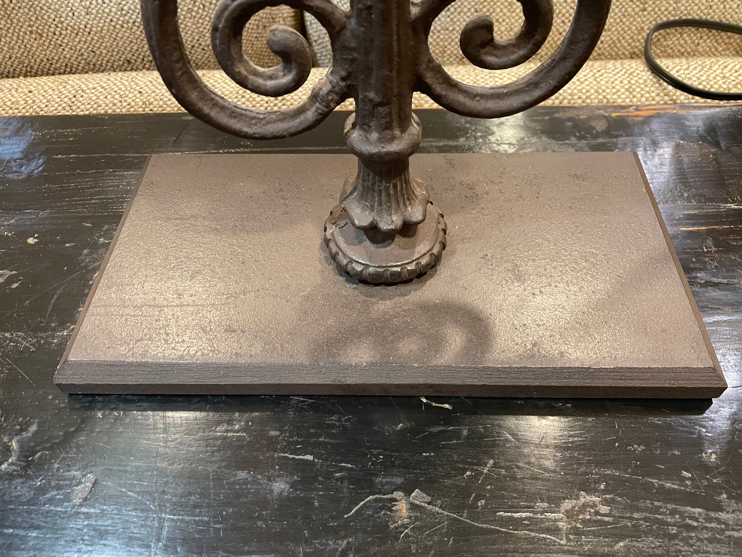 Pair of Restoration Hardware "Persian Iron Gate" Table Lamp (F8UN3B)