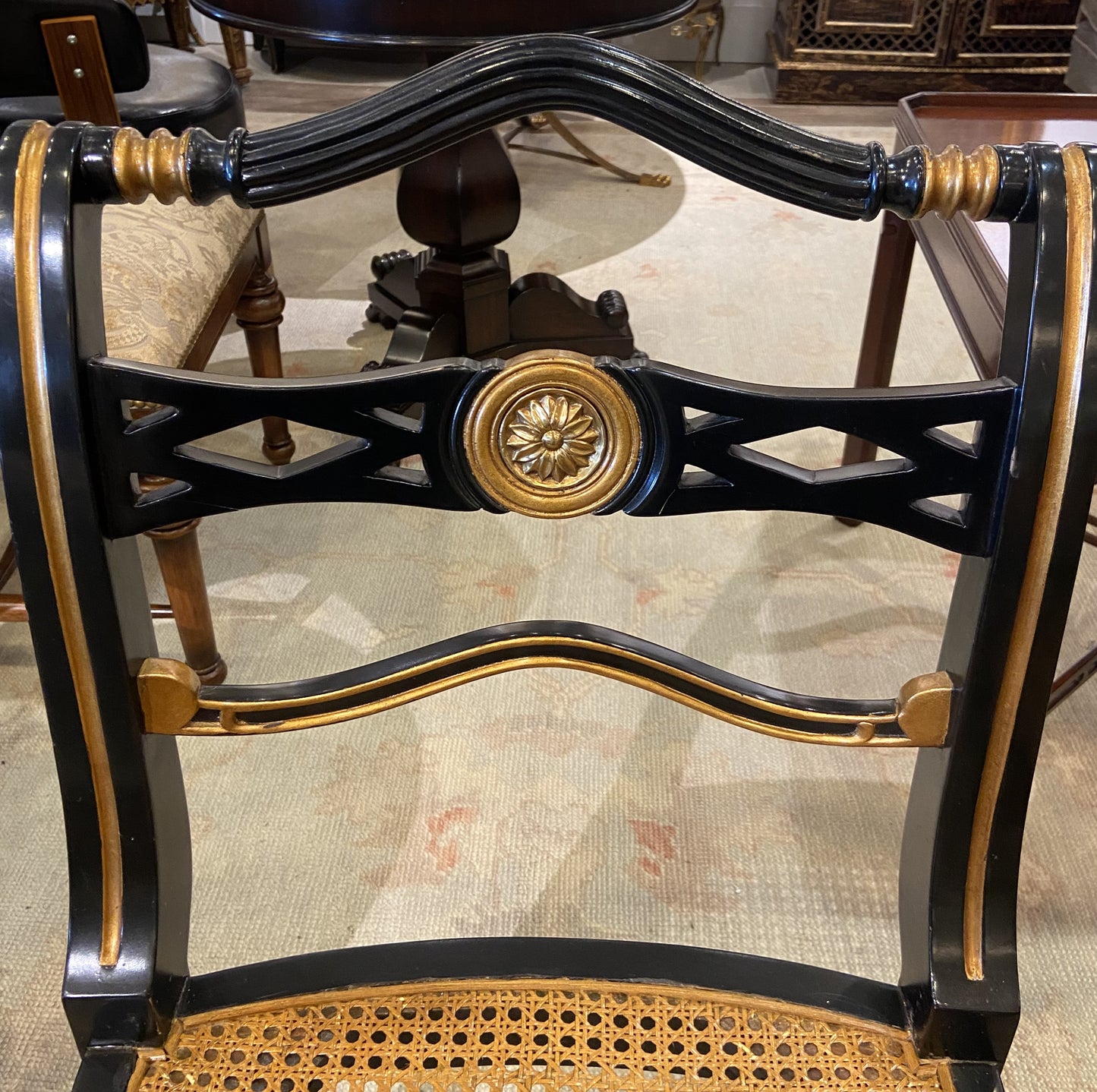 Pair of Black Regency Style Chairs (QTXX74)