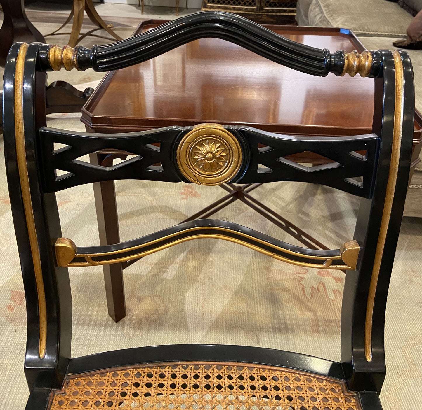 Pair of Black Regency Style Chairs (QTXX74)