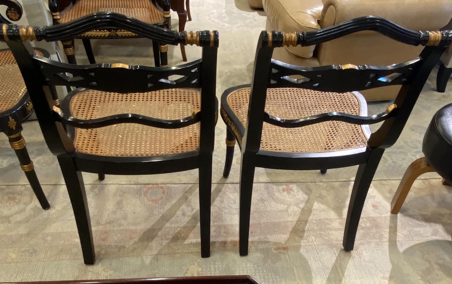 Pair of Black Regency Style Chairs (QTXX74)