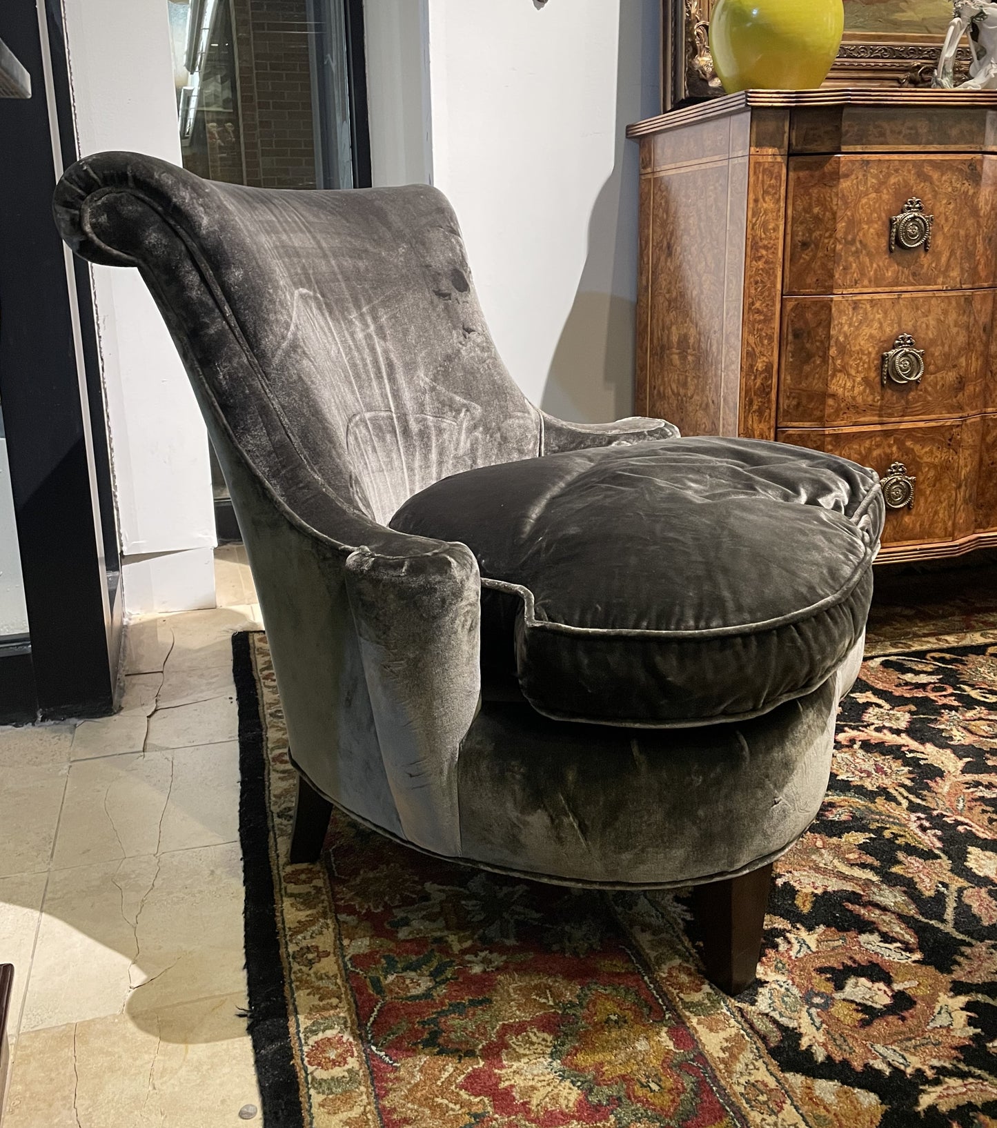 Custom Mohair Slipper Chair (3DX35P)