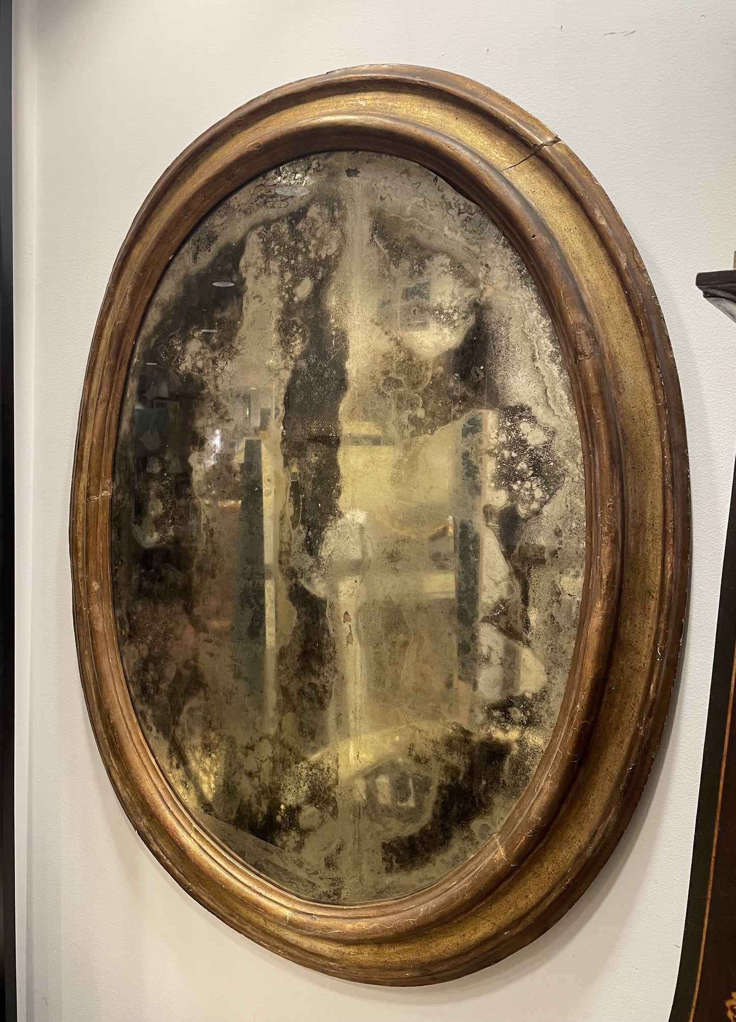 1850s Italian Giltwood Mirror AS IS (Q259JQ)