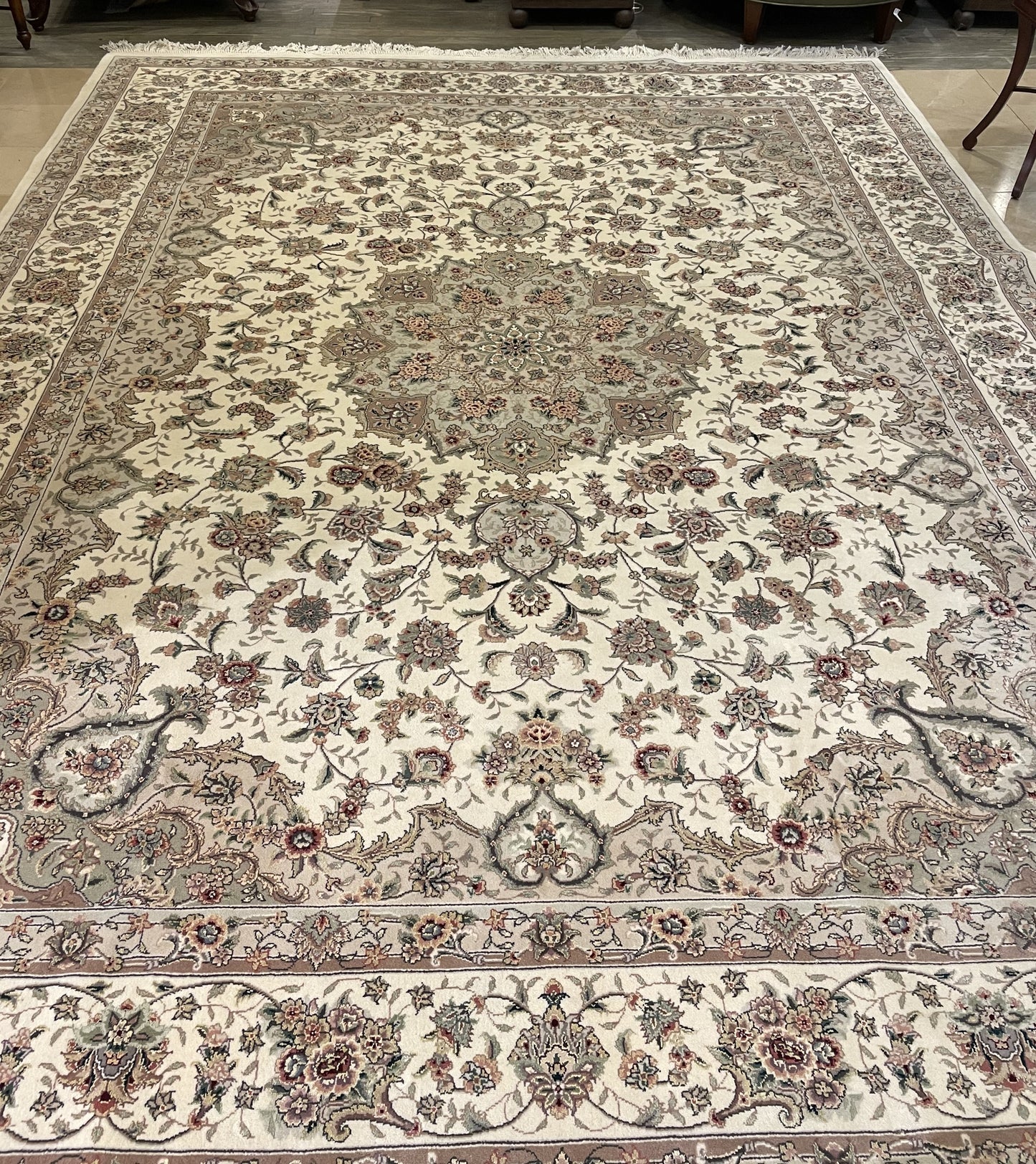 Hand Knotted Floral Pastel Rug (9.2x11.9) (2QLXWX)