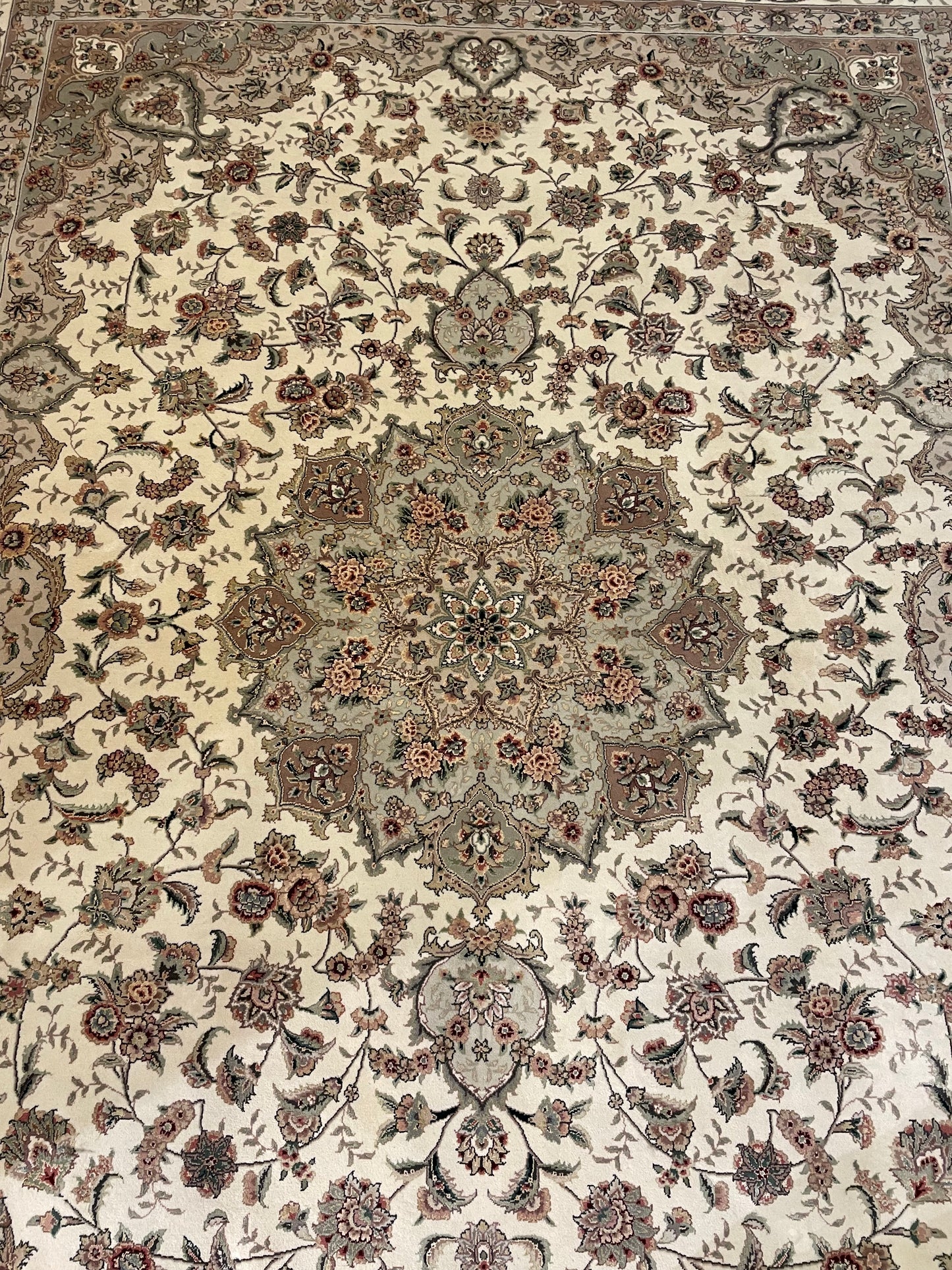 Hand Knotted Floral Pastel Rug (9.2x11.9) (2QLXWX)