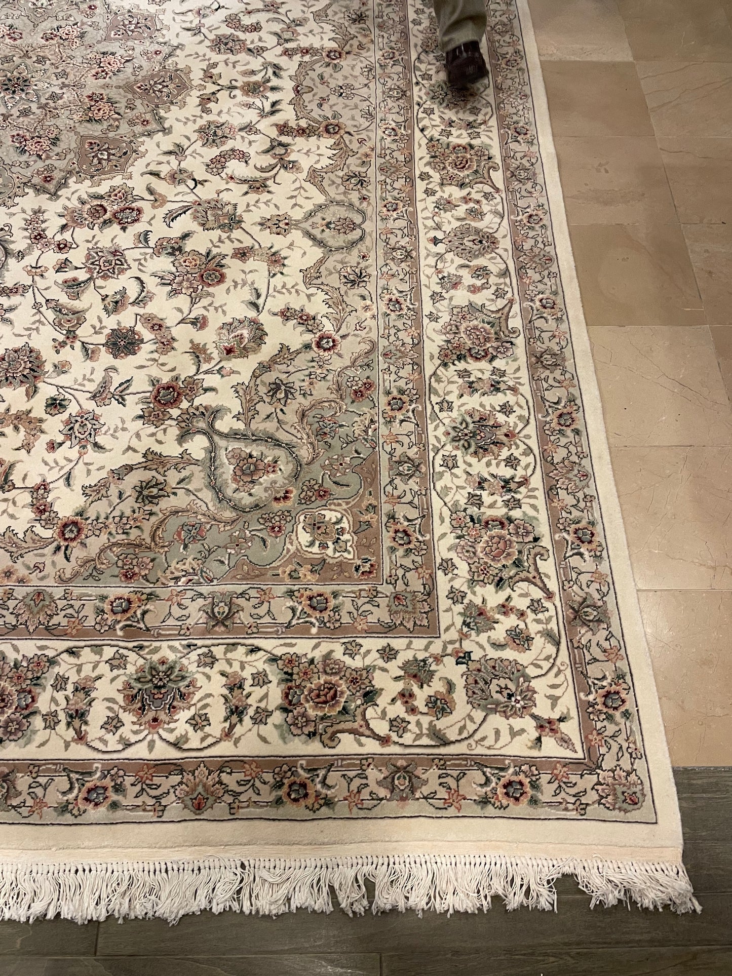 Hand Knotted Floral Pastel Rug (9.2x11.9) (2QLXWX)